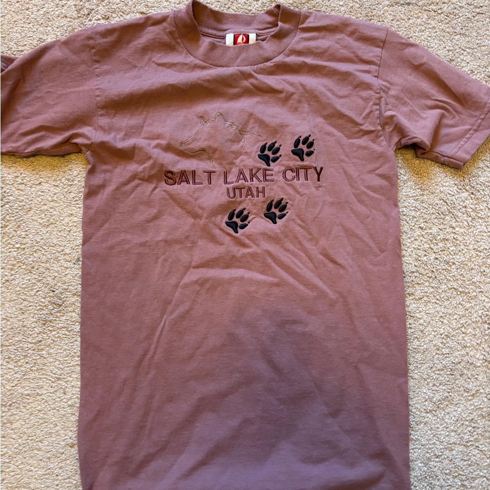 Salt Lake City embroidered T-Shirt - Brown paw prints
